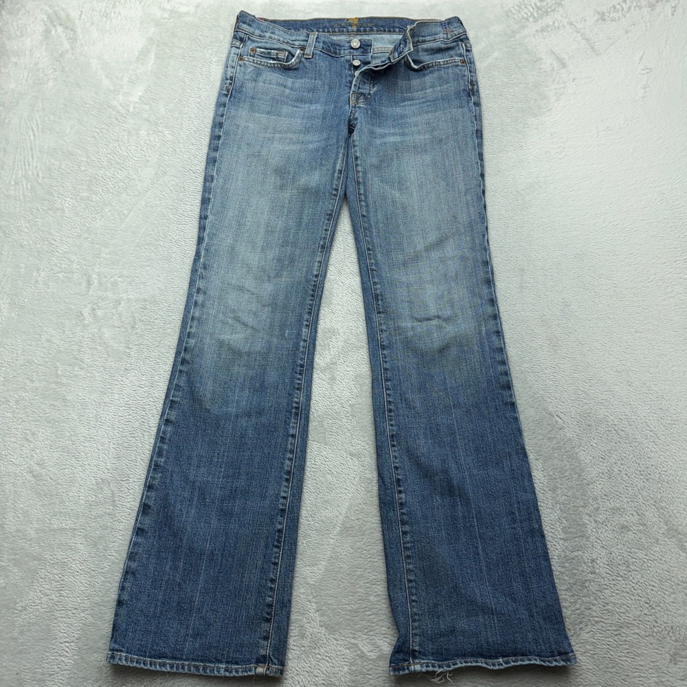 7 For All Mankind Bootcut Jeans Womens 29 Blue Medium Wash Cotton 4055U-055U